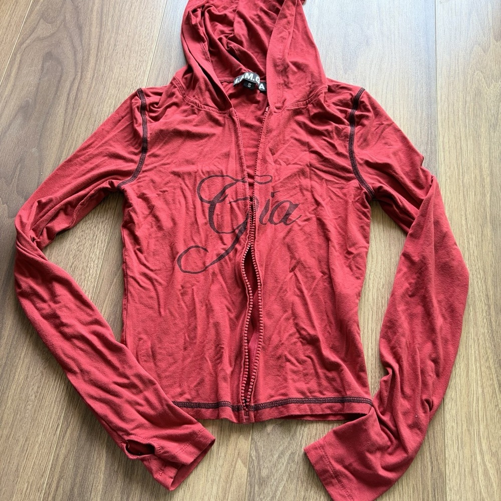 I AM GIA Blare Full Zip Hoodie Red Women's Size Small Flaw Broken Zipper